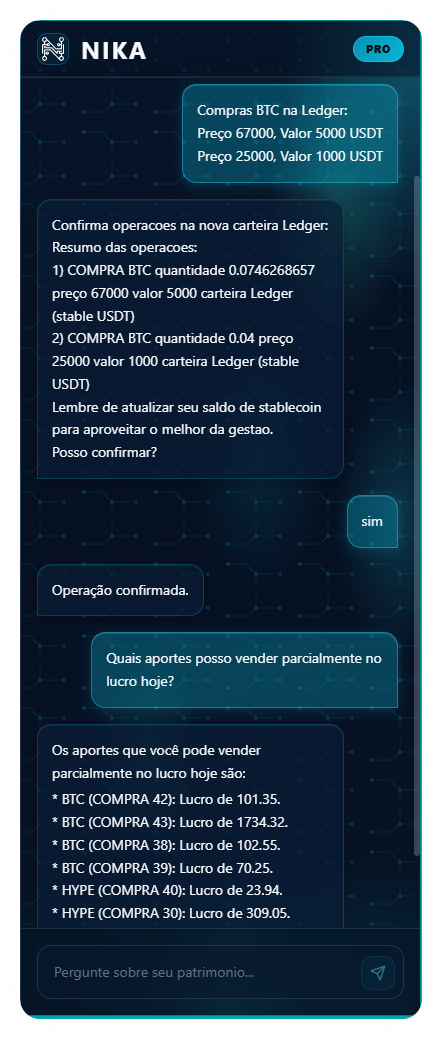 Chat operacional com linguagem natural